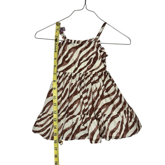 Janie and Jack Zebra Striped Dress in Brown and White - Picture 3 of 7